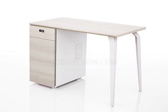‘Orion’ Single Workstation In Pearwood & White Laminate