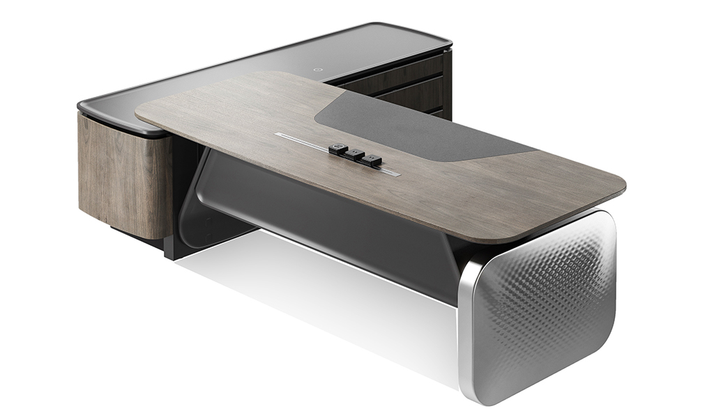 ‘Atlas’ 8 Feet Luxury Office Desk In Walnut Veneer