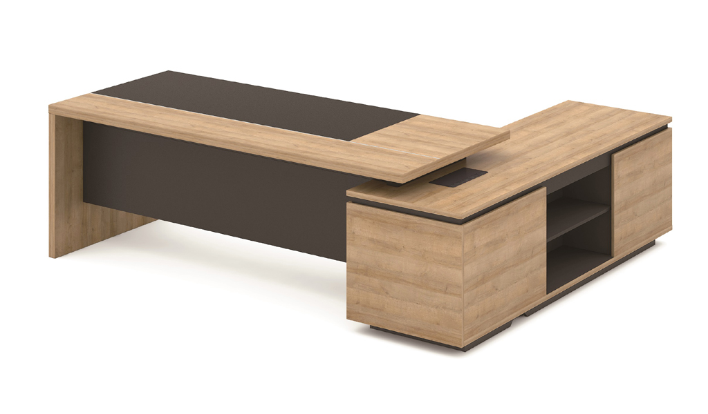 ‘Quin’ 8 Feet Office Desk In Light Wood Finish
