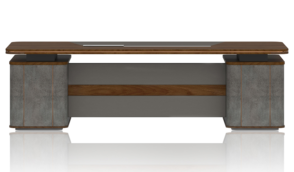 ‘Inspira Gold’ 8 Feet Office Table In Walnut Laminate