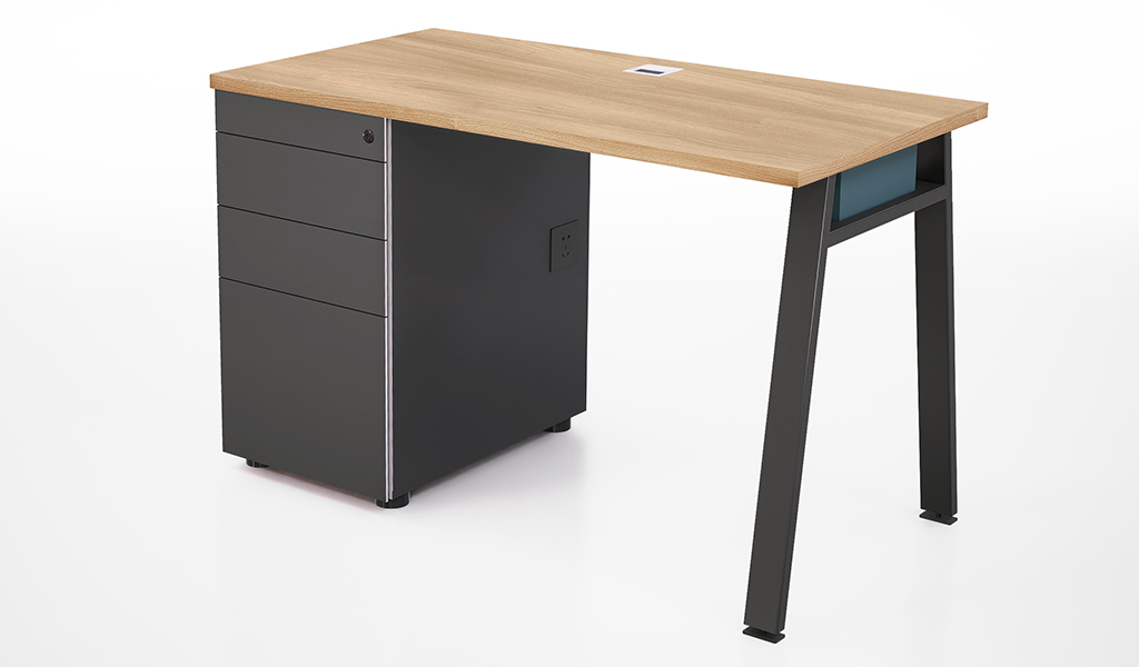‘Inspiring’ One Seater Modular Workstation In Oakwood