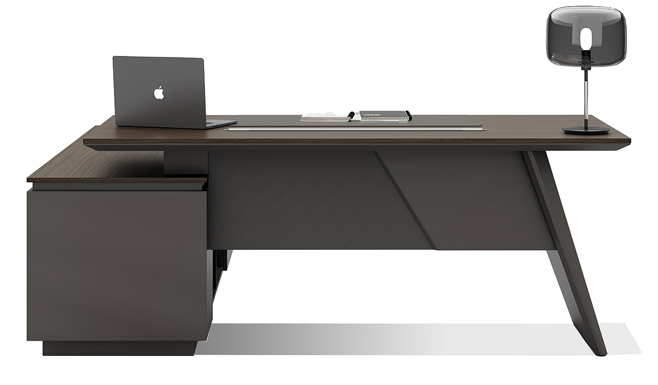 ‘Vistra’ 6.5 Ft. Desk With Slanted Leg In Asti Walnut & Gray