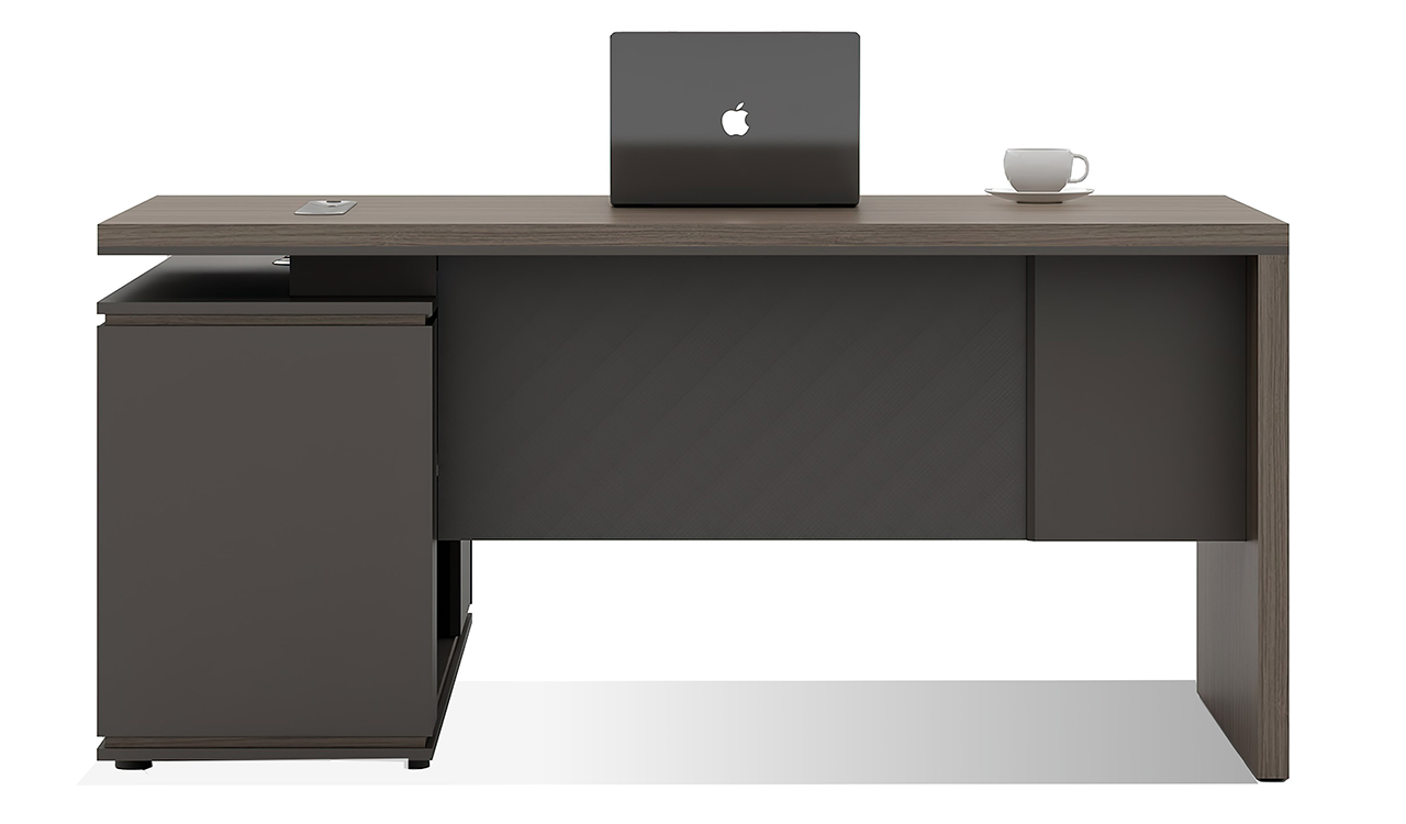‘Vistra’ 5 Feet Office Desk In Asti Walnut & Advanced Gray Finish
