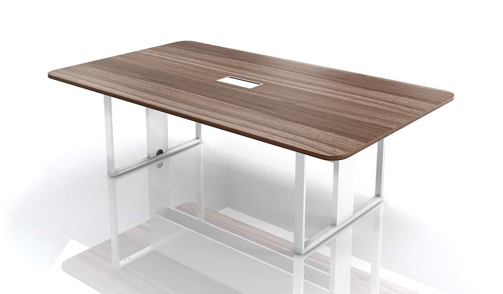 ‘Linz’ 8 Feet Meeting Table In Cass Walnut Laminate