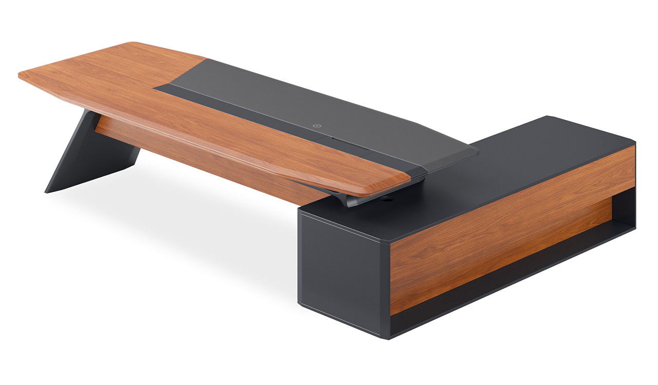 ‘Aulenti Neo’ 9 Ft Director’s Table In Open Pore Walnut Veneer