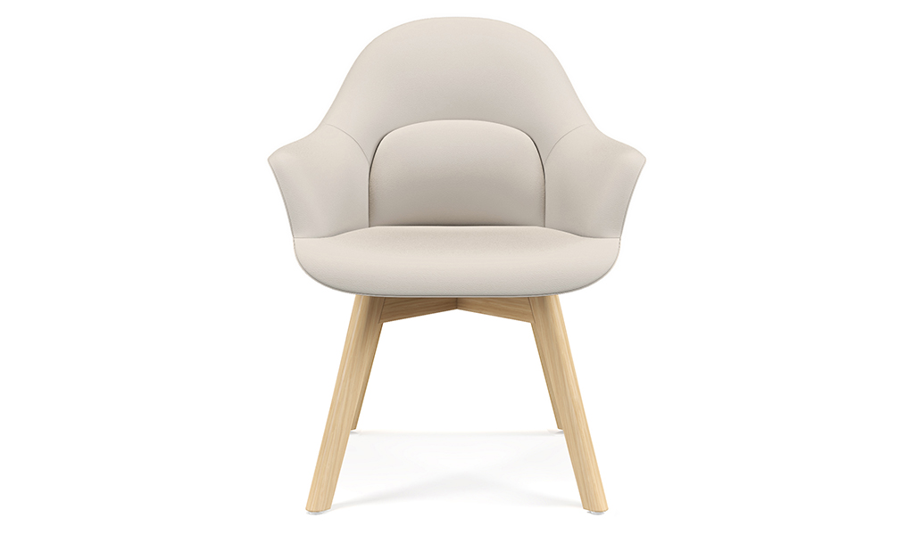 ‘Tulip’ Multi-Purpose Chair In EPU Leather & Solid Wood Base