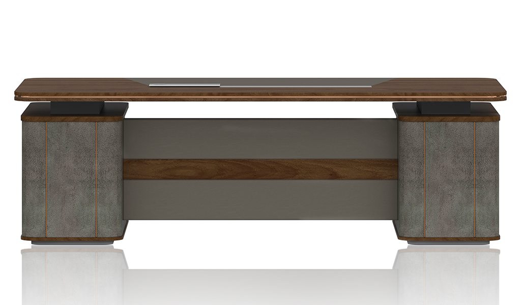 ‘Inspira Gold’ 7 Feet Office Table In Walnut Laminate