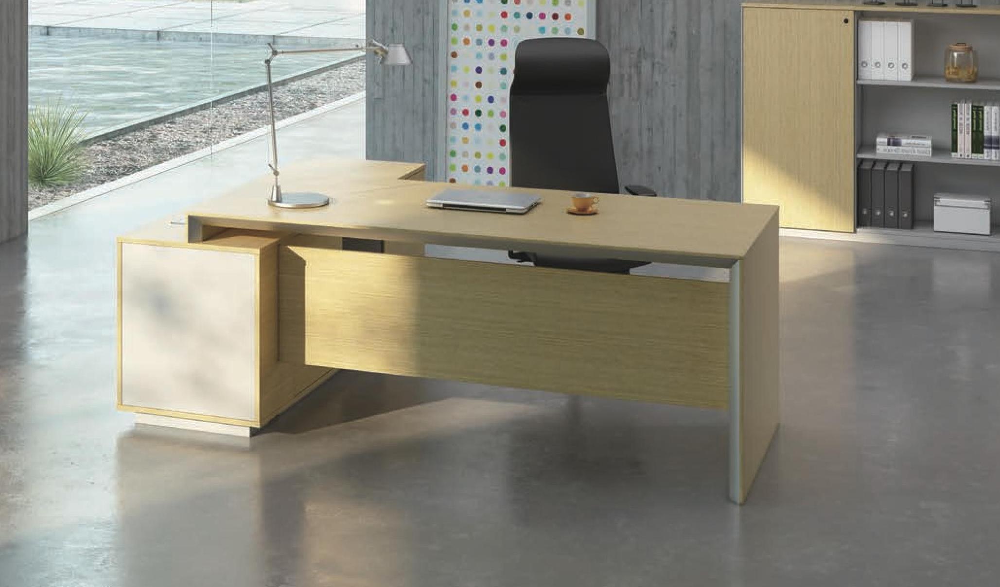 ‘Sirius’ 7 Feet Office Desk In White Oak