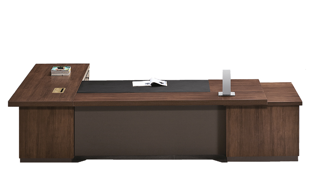 ‘Miro’ 9 Feet Office Table In Walnut Wood Finish