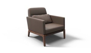 ‘Larry’ Single Seater Office Sofa In Brown Leather