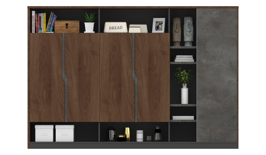 ‘Inspira’ 7.5 Feet Width Wall Cabinet In Walnut