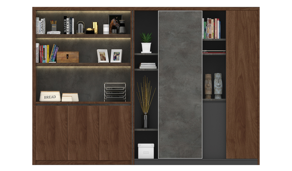 ‘Inspira’ 9.5 Feet Width Wall Cabinet In Walnut