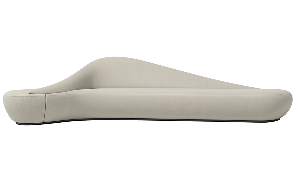 ‘Diva’ 12 Feet Accent Sofa In Beige EPU Leather