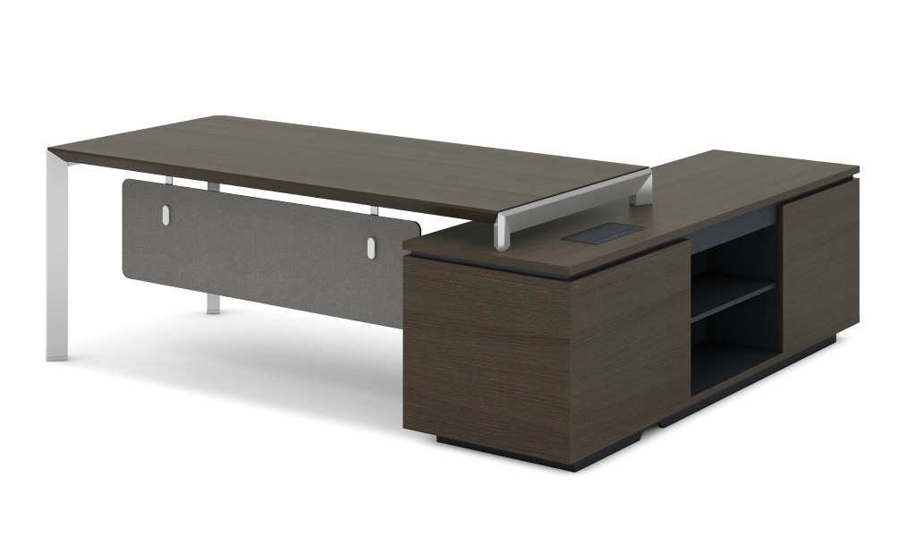 ‘Jetta’ 7 Feet Office Table In Dark Oak Laminate