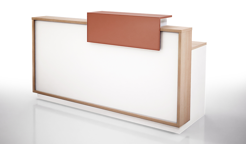 ‘Orion’ 6 Feet Reception Desk In Pearwood & White