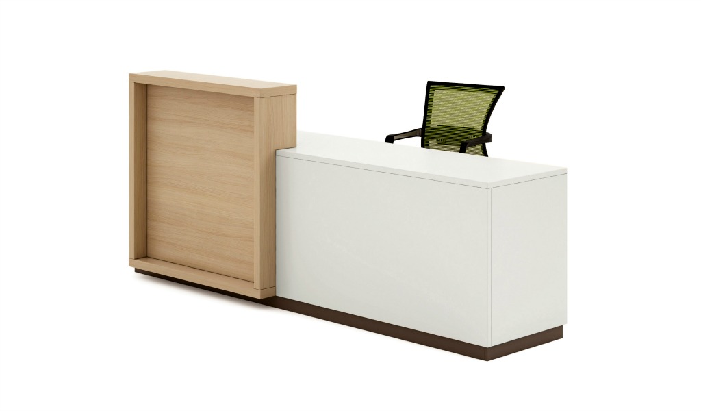 ‘Quad’ 8 Feet Reception Desk In Light Oak