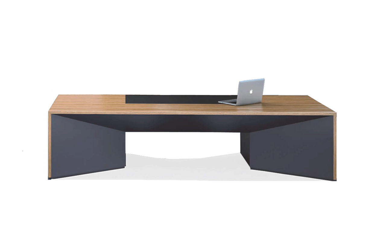 ‘Status’ 8.5 Feet Office Table In Zebra Veneer