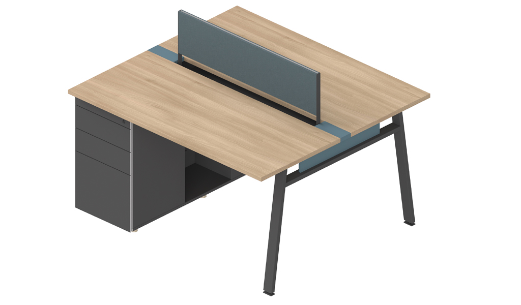 ‘Inspiring’ Two Seater Modular Workstation System In Oakwood