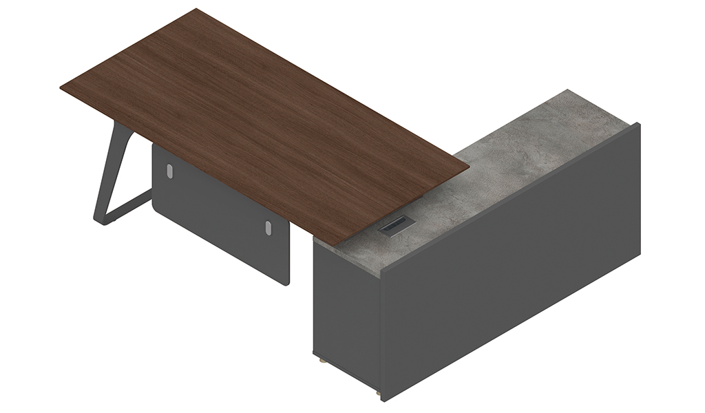 ‘Inspira’ 6 Feet Office Desk In Norica Walnut
