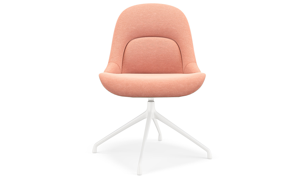 ‘Tulip’ Fixed Base Revolving Chair In Fabric