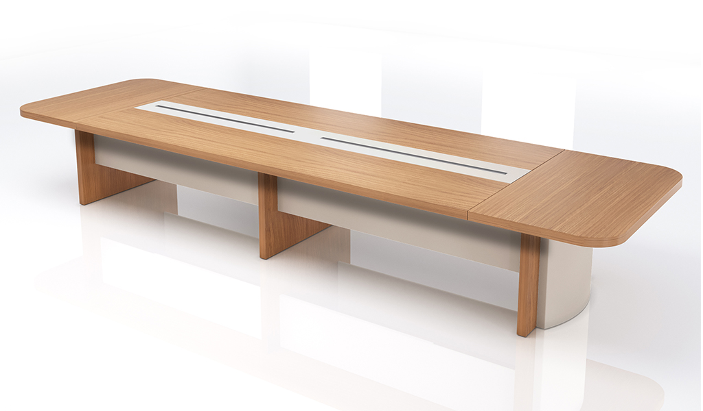 ‘Swan’ 16 Feet Meeting Table In Golden Sandalwdood