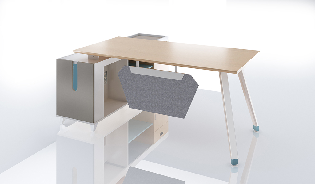 ‘Lido’ 6 Feet Desk With Light Wood Top