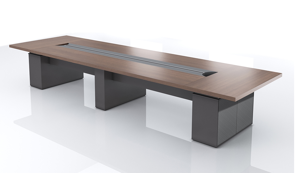 ‘Nexa’ 16 Feet Meeting Table In Pari Walnut Laminate