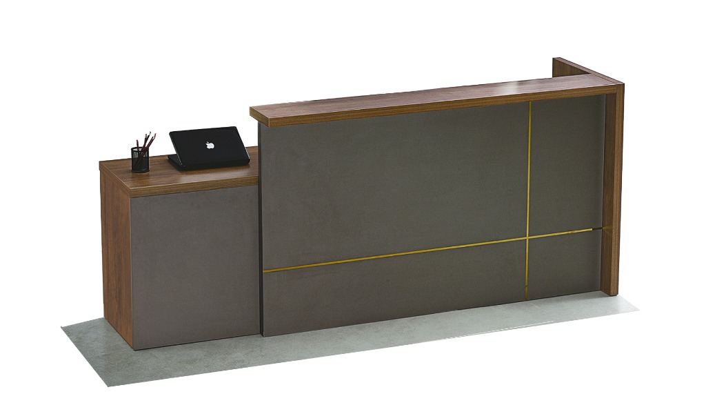 ‘Miro’ 8 Feet Reception Table In Walnut Laminate