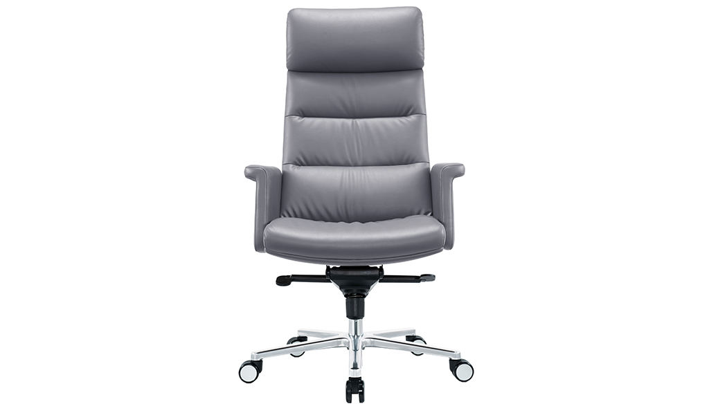‘Omega’ High Back Office Chair In Gray PU Leather