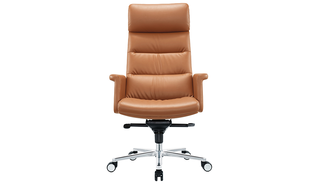 ‘Omega’ High Back Office Chair In Tan PU Leather