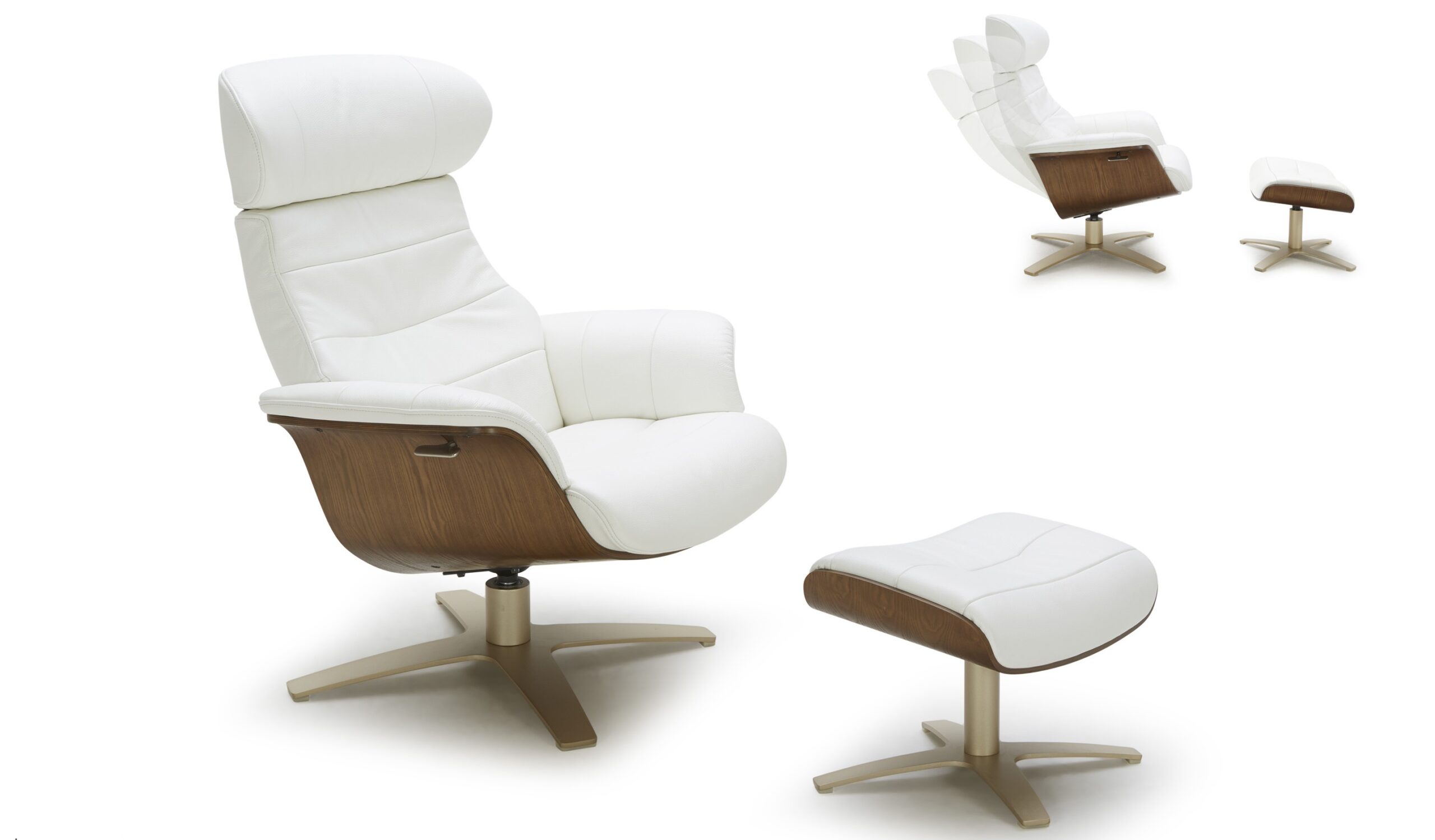 ‘Karma’ Reclining Chair & Ottoman In Leather
