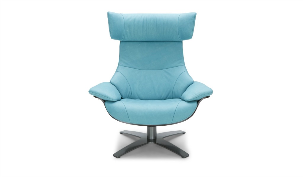 ‘Karma Neo’ Reclining Lounge Chair In Acqua Blue Leather
