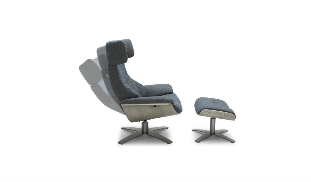 ‘Karma’ Reclining Chair And Ottoman In Fabric