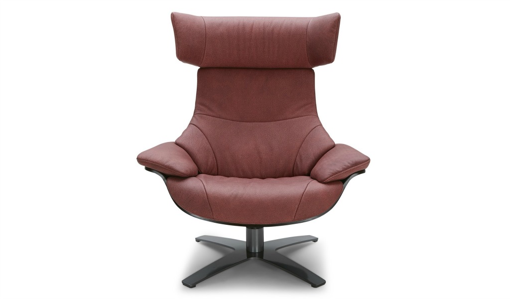 ‘Karma Neo’ Reclining Lounge Chair In Wine Red Leather