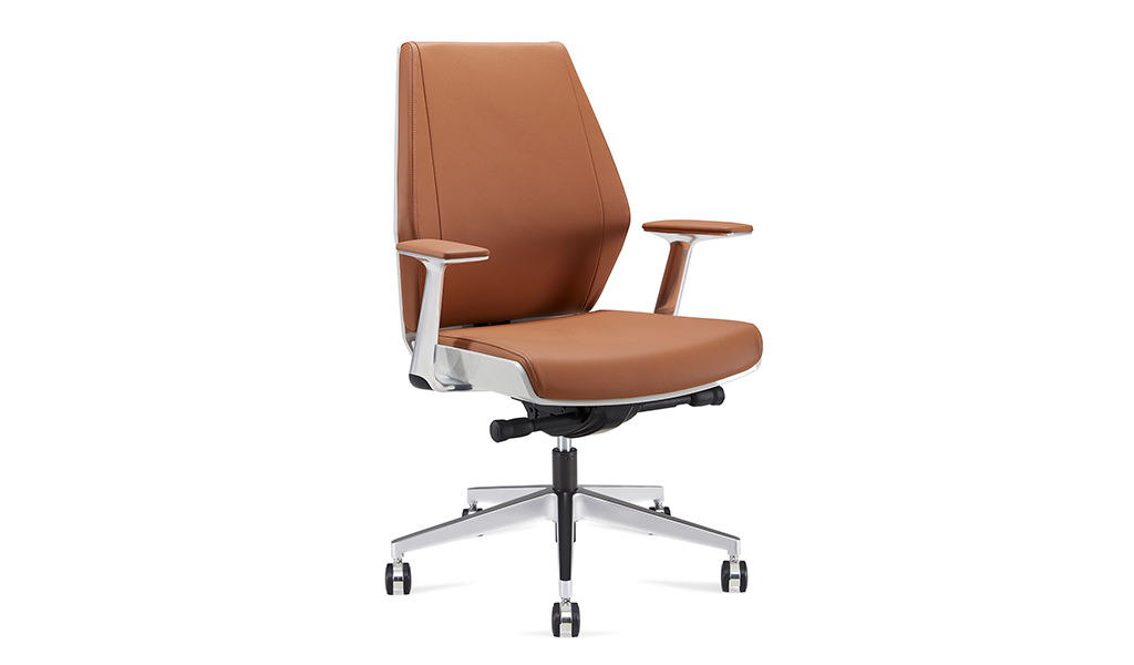 ‘Coupe’ Medium Back Office Chair In Tan Leather