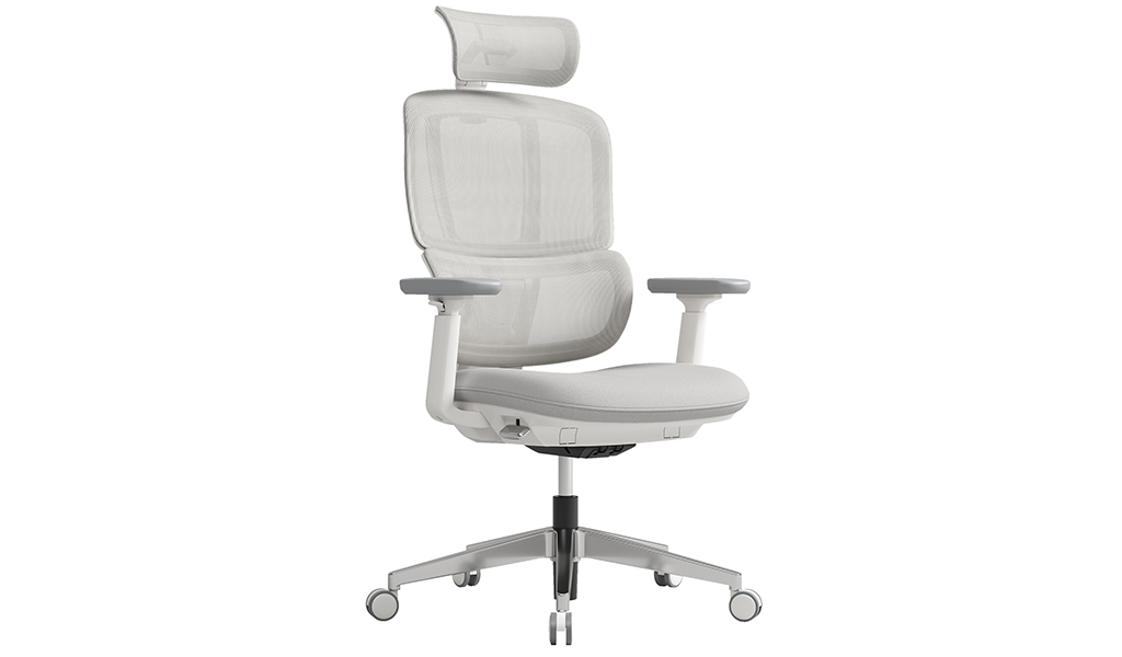 ‘H2’ Chair With Headrest In Warm White Frame