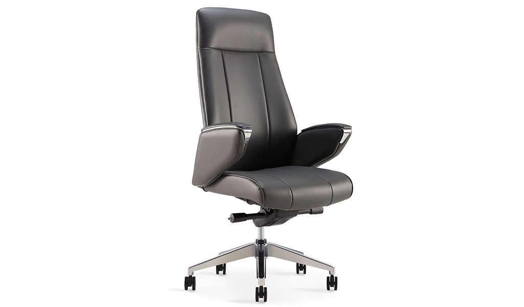 ‘Calm-A’ Office Chair In Gray Nappa Leather