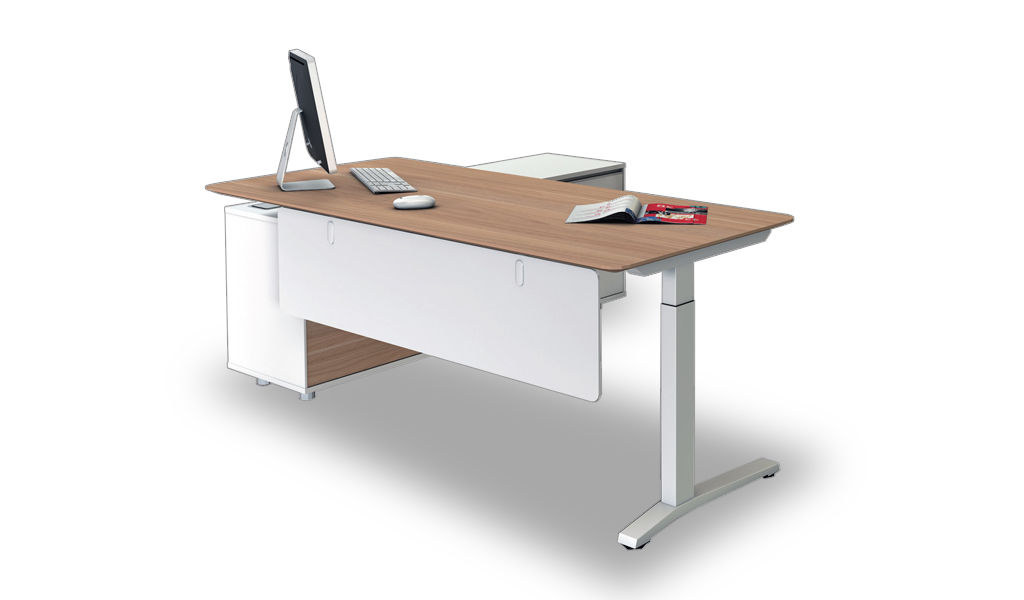 ‘iPlus’ 6.5 Feet Office Desk With Side Cabinet