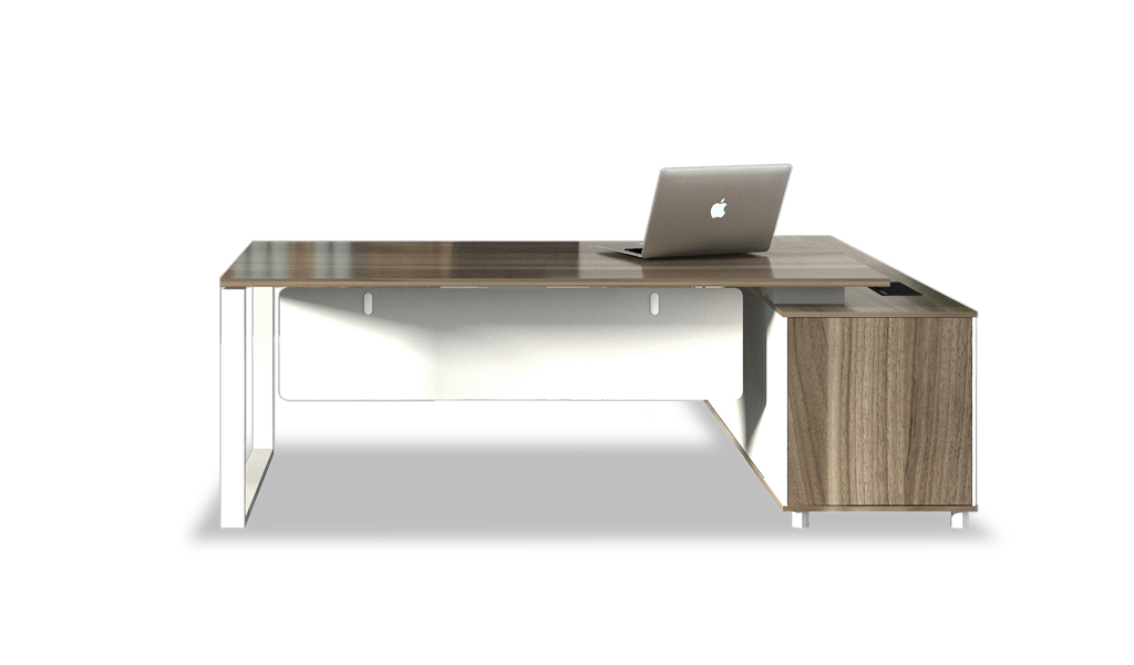‘Linz’ 7.5 Ft. Office Table With Side Cabinet