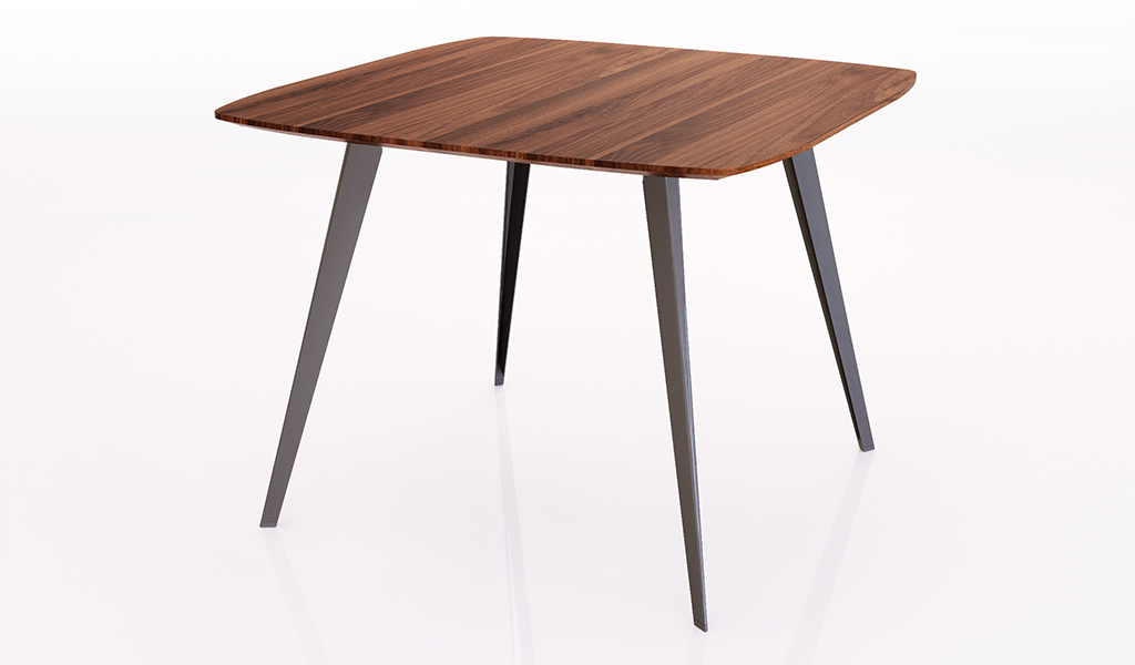 ‘Mary’ 3 Feet Square Meeting Table In Walnut Laminate