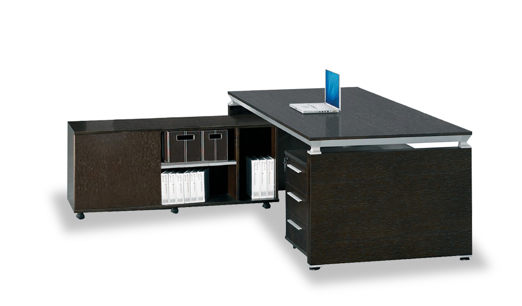 ‘Eazy’ 6 Feet Office Desk In Dark Oak Veneer