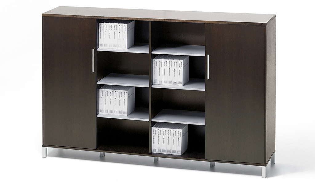 ‘Eazy’ 8 Feet Office Cabinet In Dark Oak Veneer