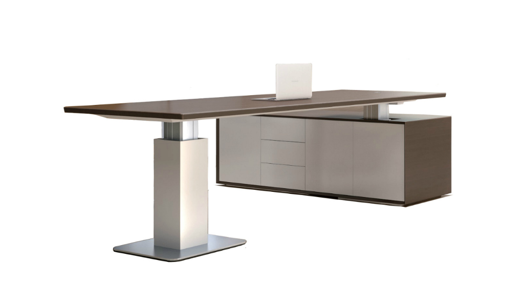 ‘iWork’ 9 Feet Dark Walnut Desk With Motorized Lift