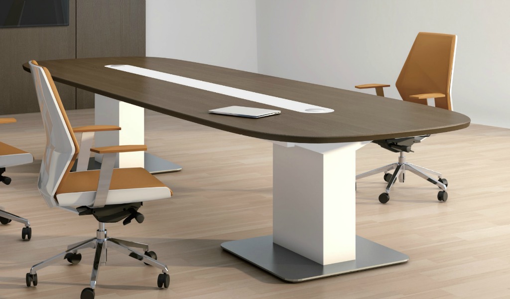 ‘iWork’ 10 Feet Oval Conference Table In Dark Walnut