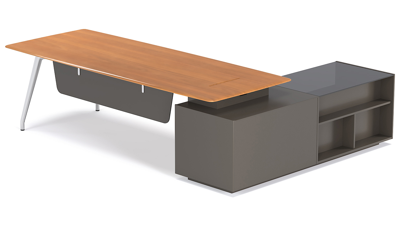 ‘Varna’ 8.5 Feet Desk With Aluminum Alloy Legs