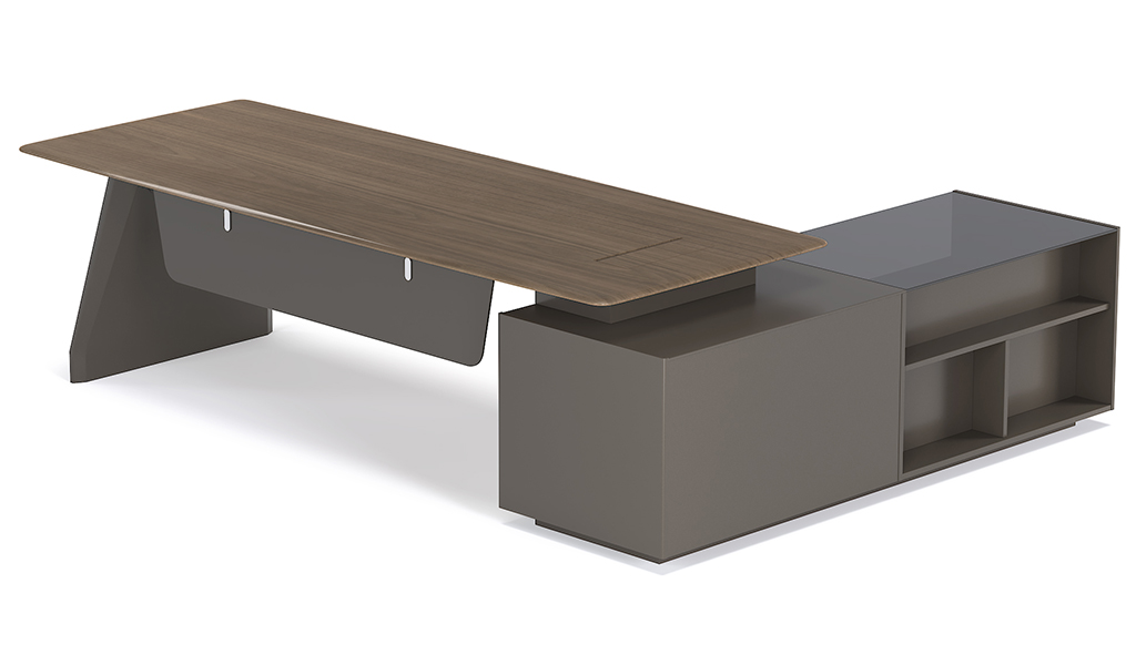 ‘Varna’ 8.5 Feet Office Table in Black American Walnut
