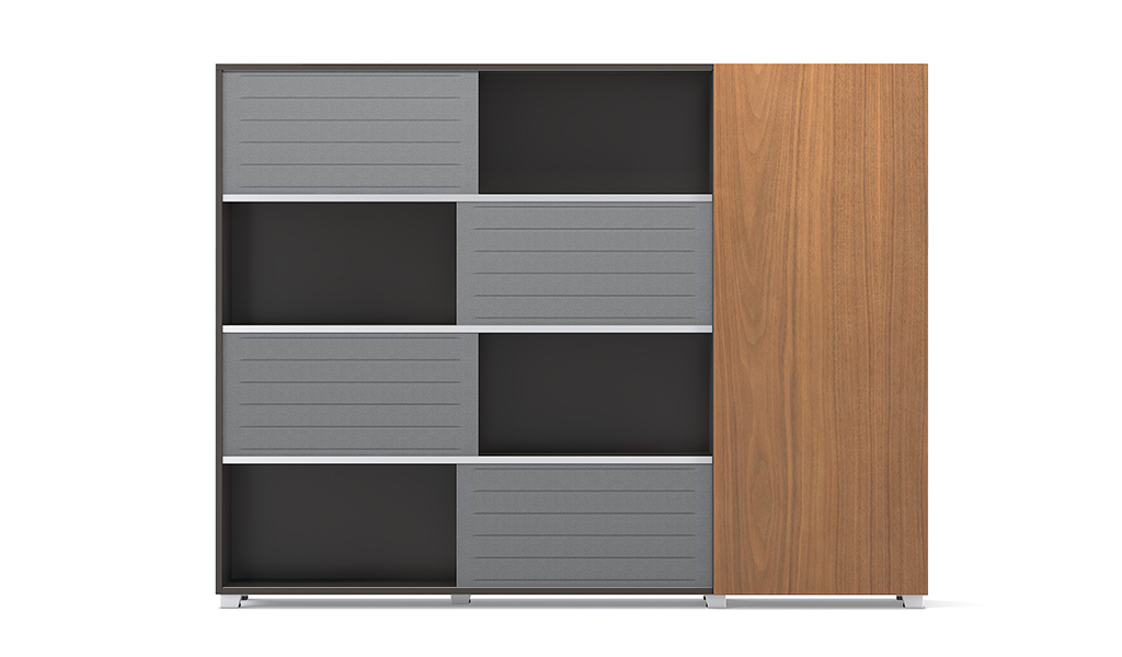 ‘Varna’ 6.5 Feet Office Cabinet In Walnut Veneer