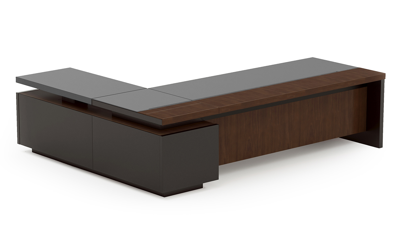 ‘Larry’ 8 Ft Office Desk With Height Adjustable Side Desk