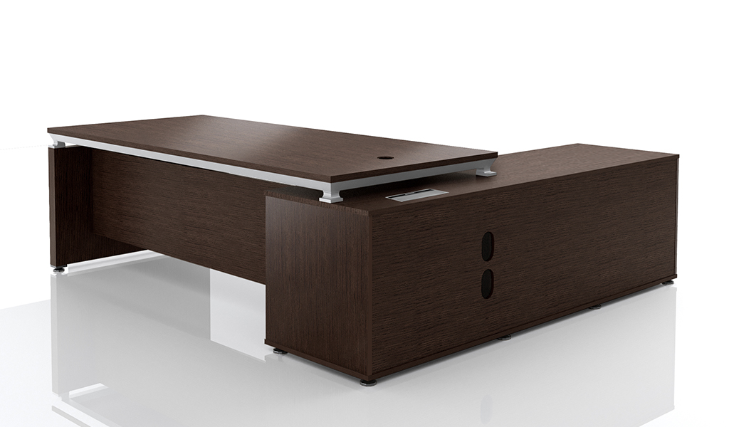 ‘Eazy’ 8 Feet Office Table In Dark Oak Veneer