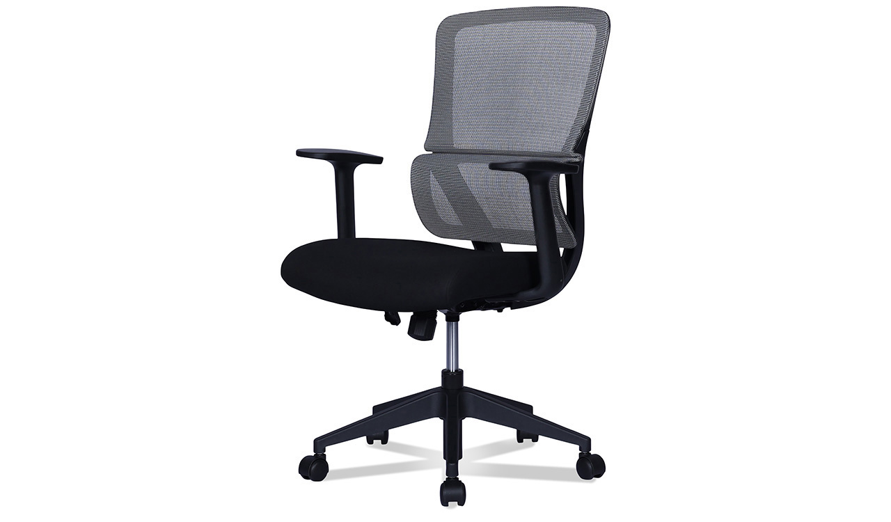 ‘Orsin’ Mid Back Office Chair In Black Frame & Gray Mesh